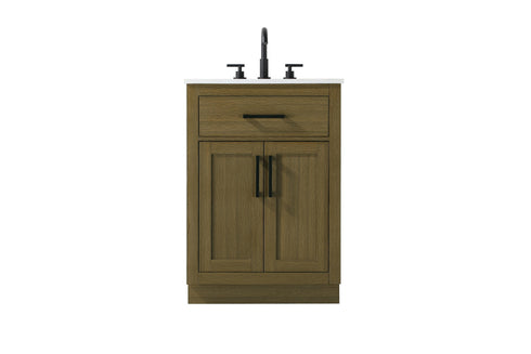 Elegant Lighting Alden Vanity Cabinet 2Dr1Dw 24 Inch W x 22 Inch D x 35 Inch H in Chestnut Brown Model: VF29724MCB