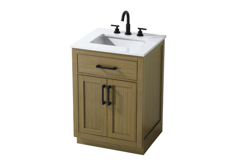 Elegant Lighting Alden Vanity Cabinet 2Dr1Dw 24 Inch W x 22 Inch D x 35 Inch H in Chestnut Brown Model: VF29724MCB