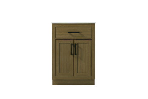 Elegant Lighting Alden Vanity Cabinet 2Dr1Dw 24 Inch W x 22 Inch D x 35 Inch H in Chestnut Brown Model: VF29724MCB