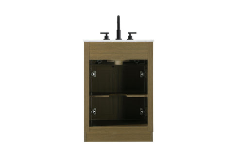Elegant Lighting Alden Vanity Cabinet 2Dr1Dw 24 Inch W x 22 Inch D x 35 Inch H in Chestnut Brown Model: VF29724MCB
