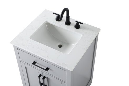Elegant Lighting Alden Vanity Cabinet 2Dr1Dw 24 Inch W x 22 Inch D x 35 Inch H in Grey Model: VF29724GR
