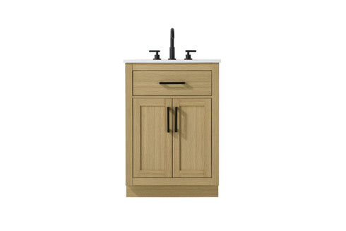 Elegant Lighting Alden Vanity Cabinet 2Dr1Dw 24 Inch W x 22 Inch D x 35 Inch H in Honey Brown Model: VF29724MHB