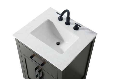 Elegant Lighting Alden Vanity Cabinet 2Dr1Dw 24 Inch W x 22 Inch D x 35 Inch H in Mocha Brown Model: VF29724MMB