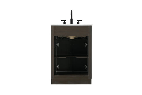 Elegant Lighting Alden Vanity Cabinet 2Dr1Dw 24 Inch W x 22 Inch D x 35 Inch H in Mocha Brown Model: VF29724MMB