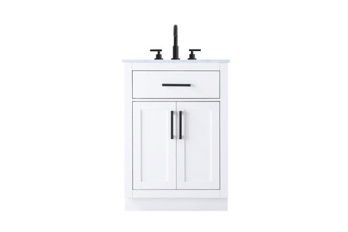 Elegant Lighting Alden Vanity Cabinet 2Dr1Dw 24 Inch W x 22 Inch D x 35 Inch H in White Model: VF29724WH