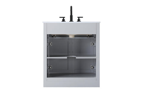 Elegant Lighting Alden Vanity Cabinet 2Dr1Dw 30 Inch W x 22 Inch D x 35 Inch H in Grey Model: VF29730GR