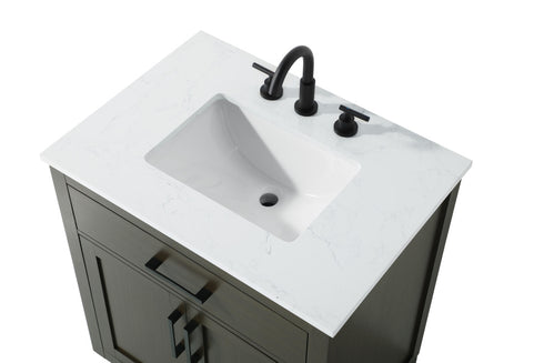 Elegant Lighting Alden Vanity Cabinet 2Dr1Dw 30 Inch W x 22 Inch D x 35 Inch H in Mocha Brown Model: VF29730MMB