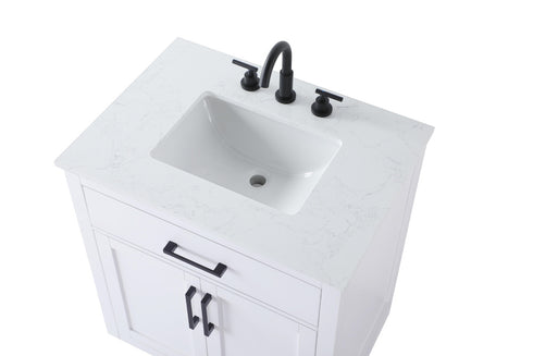 Elegant Lighting Alden Vanity Cabinet 2Dr1Dw 30 Inch W x 22 Inch D x 35 Inch H in White Model: VF29730WH