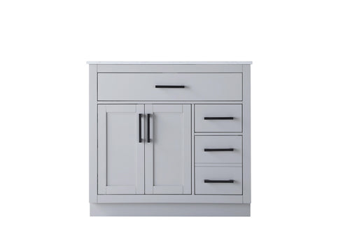 Elegant Lighting Alden Vanity Cabinet 2Dr3Dw 36 Inch W x 22 Inch D x 35 Inch H in Grey Model: VF29736GR