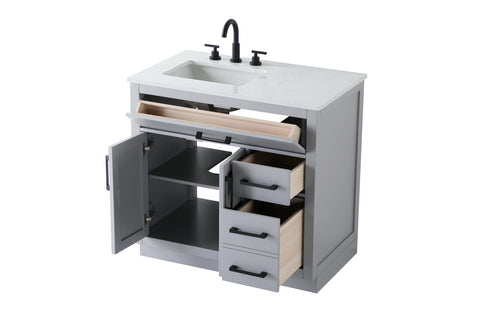 Elegant Lighting Alden Vanity Cabinet 2Dr3Dw 36 Inch W x 22 Inch D x 35 Inch H in Grey Model: VF29736GR