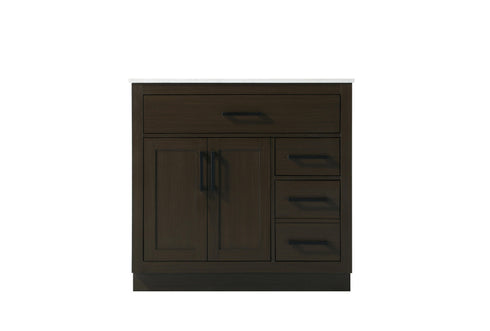 Elegant Lighting Alden Vanity Cabinet 2Dr3Dw 36 Inch W x 22 Inch D x 35 Inch H in Mocha Brown Model: VF29736MMB