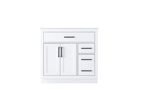 Elegant Lighting Alden Vanity Cabinet 2Dr3Dw 36 Inch W x 22 Inch D x 35 Inch H in White Model: VF29736WH