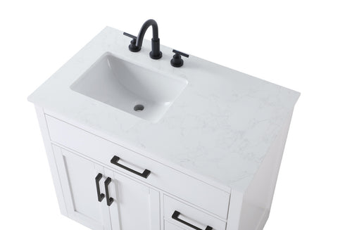 Elegant Lighting Alden Vanity Cabinet 2Dr3Dw 36 Inch W x 22 Inch D x 35 Inch H in White Model: VF29736WH