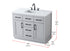 Elegant Lighting Alden Vanity Cabinet 2Dr5Dw 42 Inch W x 22 Inch D x 35 Inch H in Grey Model: VF29742GR