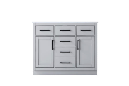 Elegant Lighting Alden Vanity Cabinet 2Dr5Dw 42 Inch W x 22 Inch D x 35 Inch H in Grey Model: VF29742GR