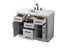 Elegant Lighting Alden Vanity Cabinet 2Dr5Dw 42 Inch W x 22 Inch D x 35 Inch H in Grey Model: VF29742GR