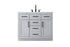 Elegant Lighting Alden Vanity Cabinet 2Dr5Dw 42 Inch W x 22 Inch D x 35 Inch H in Grey Model: VF29742GR