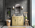 Elegant Lighting Alden Vanity Cabinet 2Dr5Dw 42 Inch W x 22 Inch D x 35 Inch H in Honey Brown Model: VF29742MHB