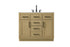 Elegant Lighting Alden Vanity Cabinet 2Dr5Dw 42 Inch W x 22 Inch D x 35 Inch H in Honey Brown Model: VF29742MHB