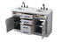 Elegant Lighting Alden Vanity Cabinet 2Dr5Dw 54 Inch W x 22 Inch D x 35 Inch H in Grey Model: VF29754DGR