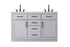 Elegant Lighting Alden Vanity Cabinet 2Dr5Dw 54 Inch W x 22 Inch D x 35 Inch H in Grey Model: VF29754DGR