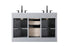 Elegant Lighting Alden Vanity Cabinet 2Dr5Dw 54 Inch W x 22 Inch D x 35 Inch H in Grey Model: VF29754DGR