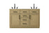 Elegant Lighting Alden Vanity Cabinet 2Dr5Dw 54 Inch W x 22 Inch D x 35 Inch H in Honey Brown Model: VF29754DMHB