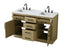 Elegant Lighting Alden Vanity Cabinet 2Dr5Dw 54 Inch W x 22 Inch D x 35 Inch H in Honey Brown Model: VF29754DMHB