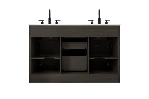 Elegant Lighting Alden Vanity Cabinet 2Dr5Dw 54 Inch W x 22 Inch D x 35 Inch H in Mocha Brown Model: VF29754DMMB