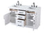 Elegant Lighting Alden Vanity Cabinet 2Dr5Dw 54 Inch W x 22 Inch D x 35 Inch H in White Model: VF29754DWH