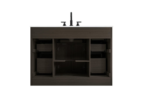 Elegant Lighting Alden Vanity Cabinet 2Dr7Dw 48 Inch W x 22 Inch D x 35 Inch H in Mocha Brown Model: VF29748MMB