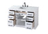 Elegant Lighting Alden Vanity Cabinet 2Dr7Dw 48 Inch W x 22 Inch D x 35 Inch H in White Model: VF29748WH