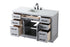 Elegant Lighting Alden Vanity Cabinet 2Dr7Dw 54 Inch W x 22 Inch D x 35 Inch H in Grey Model: VF29754GR
