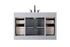 Elegant Lighting Alden Vanity Cabinet 2Dr7Dw 54 Inch W x 22 Inch D x 35 Inch H in Grey Model: VF29754GR