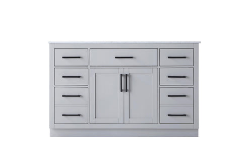Elegant Lighting Alden Vanity Cabinet 2Dr7Dw 54 Inch W x 22 Inch D x 35 Inch H in Grey Model: VF29754GR