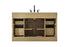 Elegant Lighting Alden Vanity Cabinet 2Dr7Dw 54 Inch W x 22 Inch D x 35 Inch H in Honey Brown Model: VF29754MHB