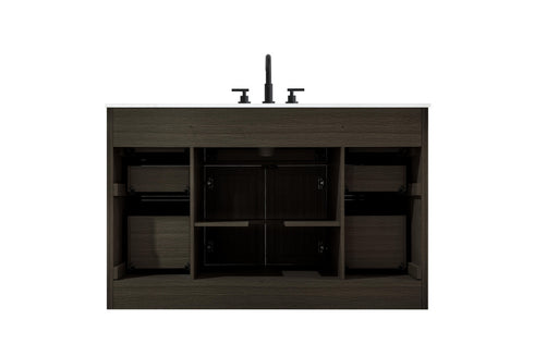 Elegant Lighting Alden Vanity Cabinet 2Dr7Dw 54 Inch W x 22 Inch D x 35 Inch H in Mocha Brown Model: VF29754MMB