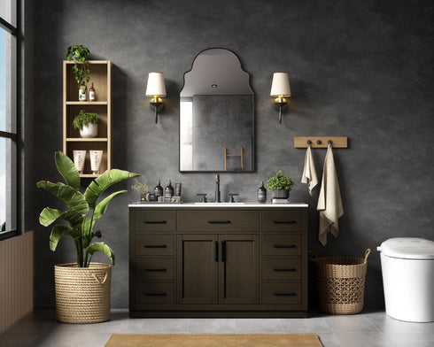 Elegant Lighting Alden Vanity Cabinet 2Dr7Dw 54 Inch W x 22 Inch D x 35 Inch H in Mocha Brown Model: VF29754MMB