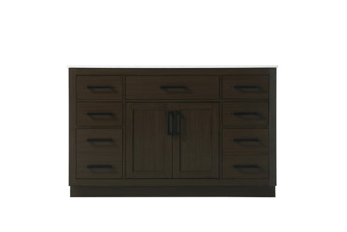 Elegant Lighting Alden Vanity Cabinet 2Dr7Dw 54 Inch W x 22 Inch D x 35 Inch H in Mocha Brown Model: VF29754MMB