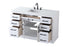 Elegant Lighting Alden Vanity Cabinet 2Dr7Dw 54 Inch W x 22 Inch D x 35 Inch H in White Model: VF29754WH