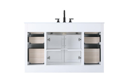 Elegant Lighting Alden Vanity Cabinet 2Dr7Dw 54 Inch W x 22 Inch D x 35 Inch H in White Model: VF29754WH