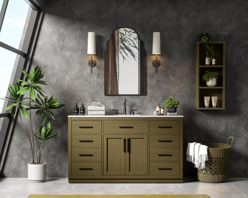 Elegant Lighting Alden Vanity Cabinet 2Dr7Dw 60 Inch W x 22 Inch D x 35 Inch H in Chestnut Brown Model: VF29760MCB