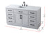 Elegant Lighting Alden Vanity Cabinet 2Dr7Dw 60 Inch W x 22 Inch D x 35 Inch H in Grey Model: VF29760GR