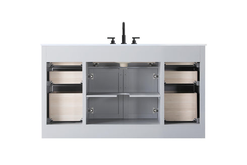Elegant Lighting Alden Vanity Cabinet 2Dr7Dw 60 Inch W x 22 Inch D x 35 Inch H in Grey Model: VF29760GR