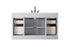 Elegant Lighting Alden Vanity Cabinet 2Dr7Dw 60 Inch W x 22 Inch D x 35 Inch H in Grey Model: VF29760GR