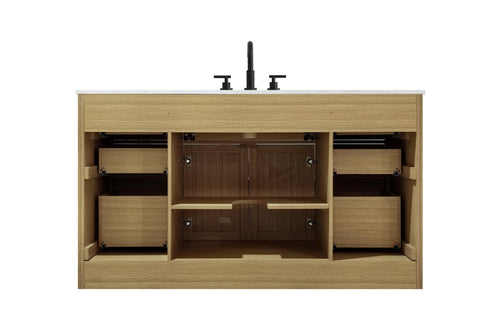 Elegant Lighting Alden Vanity Cabinet 2Dr7Dw 60 Inch W x 22 Inch D x 35 Inch H in Honey Brown Model: VF29760MHB
