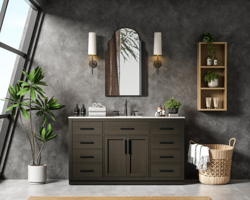 Elegant Lighting Alden Vanity Cabinet 2Dr7Dw 60 Inch W x 22 Inch D x 35 Inch H in Mocha Brown Model: VF29760MMB