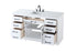 Elegant Lighting Alden Vanity Cabinet 2Dr7Dw 60 Inch W x 22 Inch D x 35 Inch H in White Model: VF29760WH