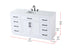 Elegant Lighting Alden Vanity Cabinet 2Dr7Dw 60 Inch W x 22 Inch D x 35 Inch H in White Model: VF29760WH