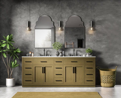 Elegant Lighting Alden Vanity Cabinet 4Dr11Dw 84 Inch W x 22 Inch D x 35 Inch H in Chestnut Brown Model: VF29784DMCB